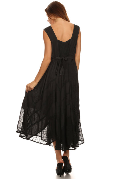 Sakkas Kevina Stonewashed Rayon Embroidered Dress