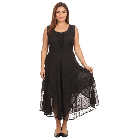 Sakkas Kevina Stonewashed Rayon Embroidered Dress