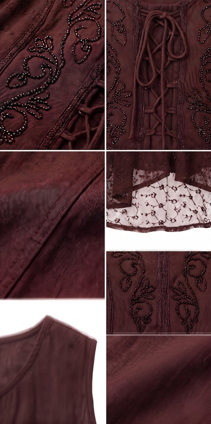 Sakkas Kevina Stonewashed Rayon Embroidered Dress