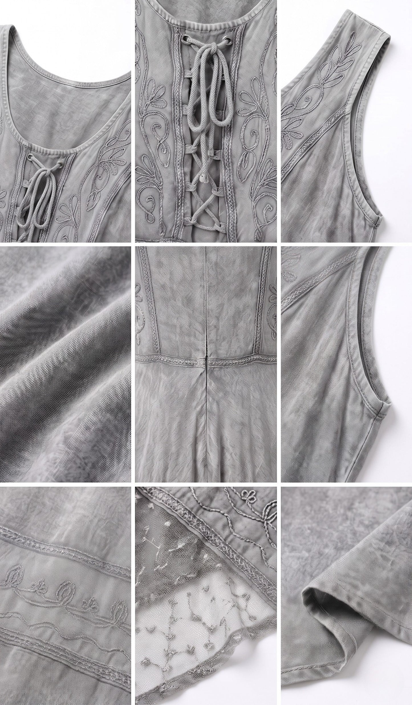 Sakkas Kevina Stonewashed Rayon Embroidered Dress
