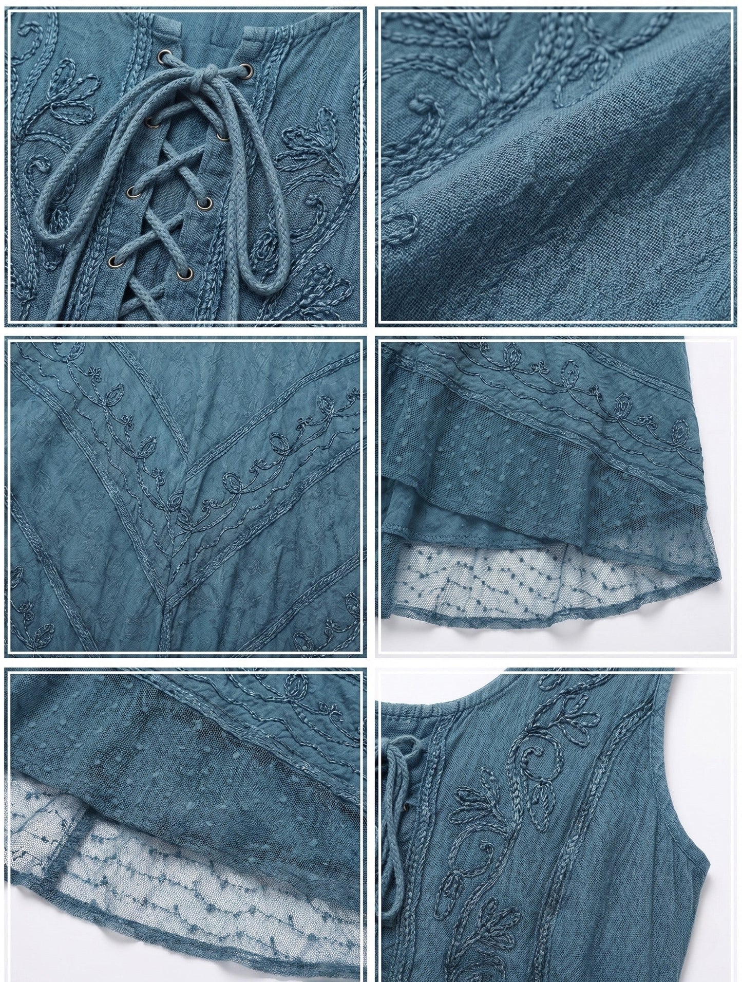 Sakkas Kevina Stonewashed Rayon Embroidered Dress