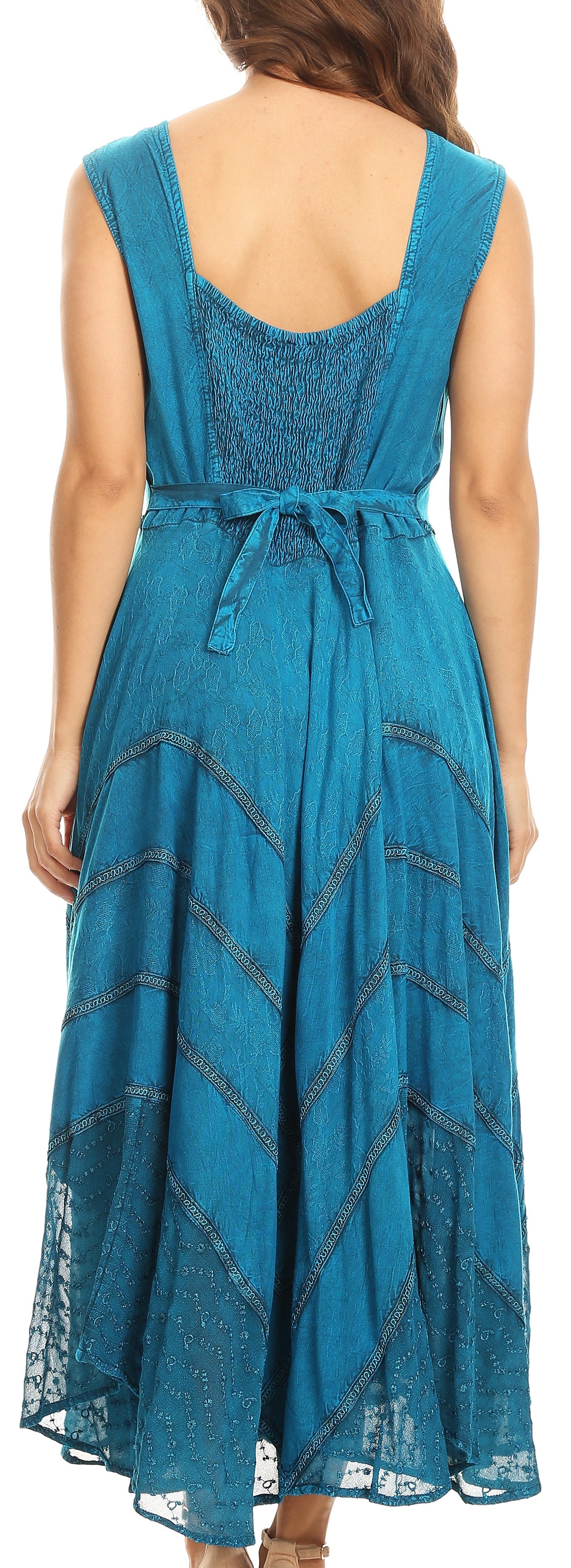 Sakkas Kevina Stonewashed Rayon Embroidered Dress