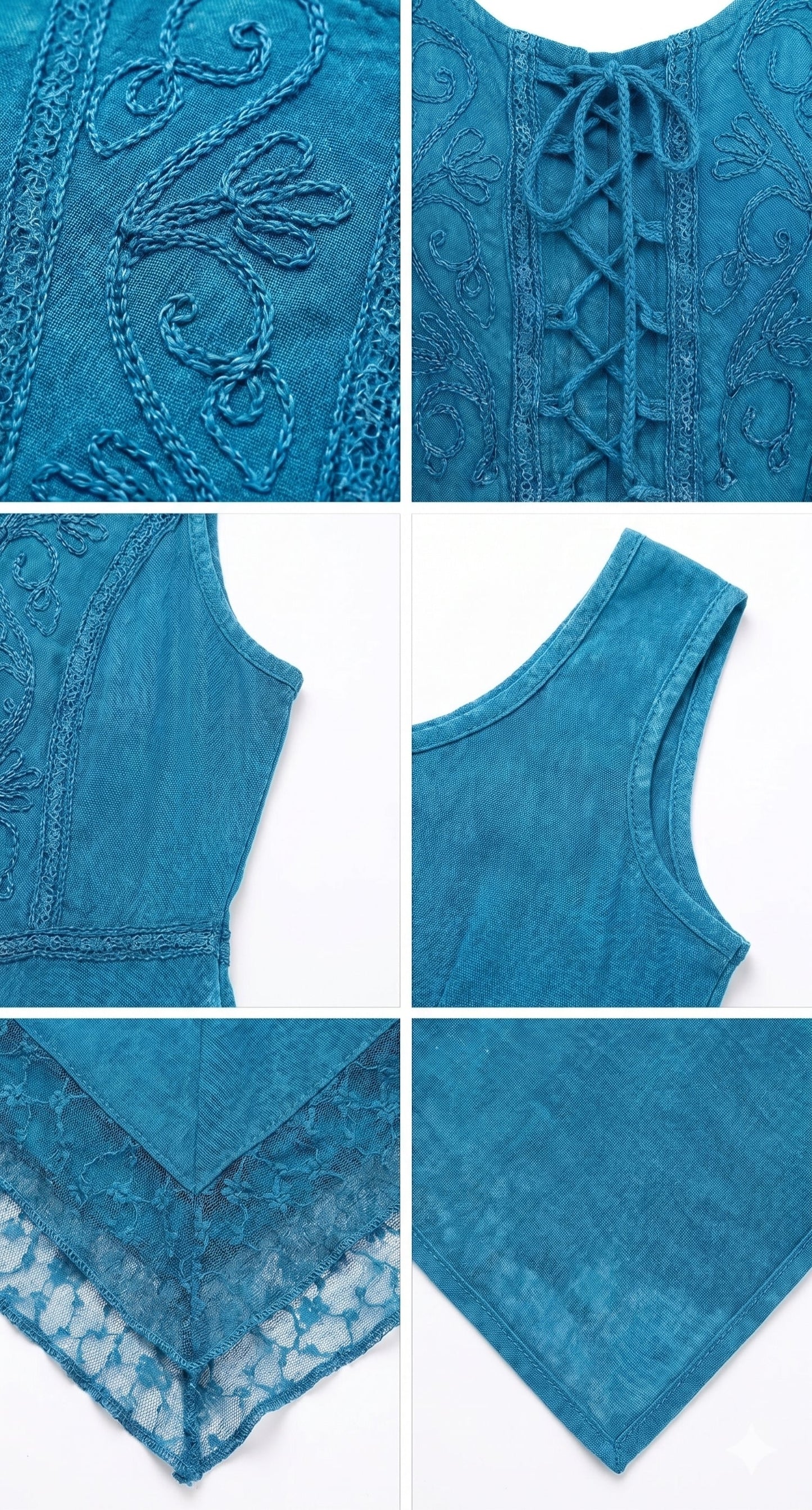 Sakkas Kevina Stonewashed Rayon Embroidered Dress