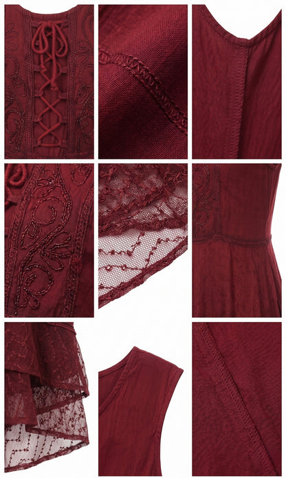 Sakkas Kevina Stonewashed Rayon Embroidered Dress