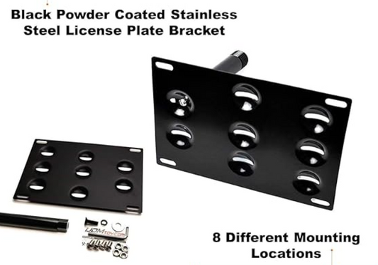 No Drill Front Bumper Tow Hook License Plate Mounting Bracket